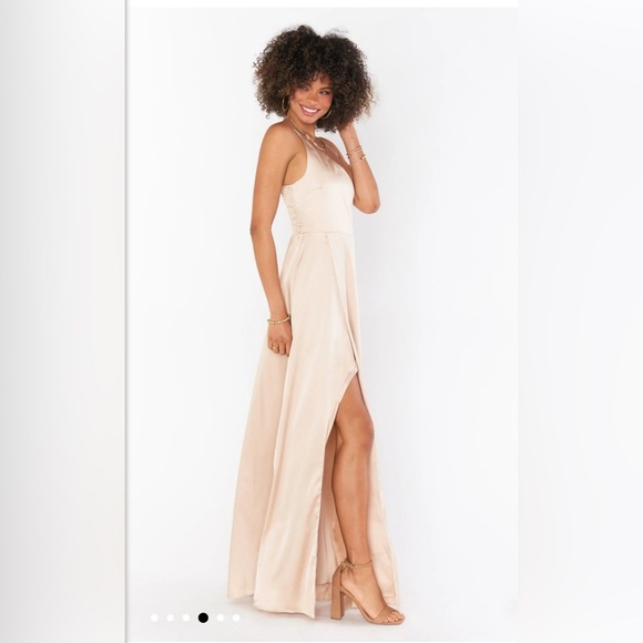 NWOT SHOW ME YOUR MUMU - Shannon One Shoulder Dress size XXL COLOR CHAMPAGNE - Picture 4 of 5